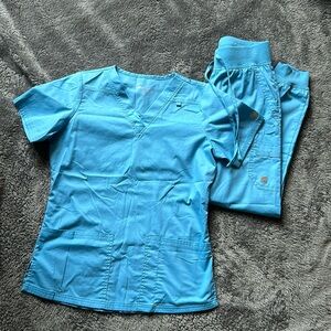 Butter-soft light blue scrub set